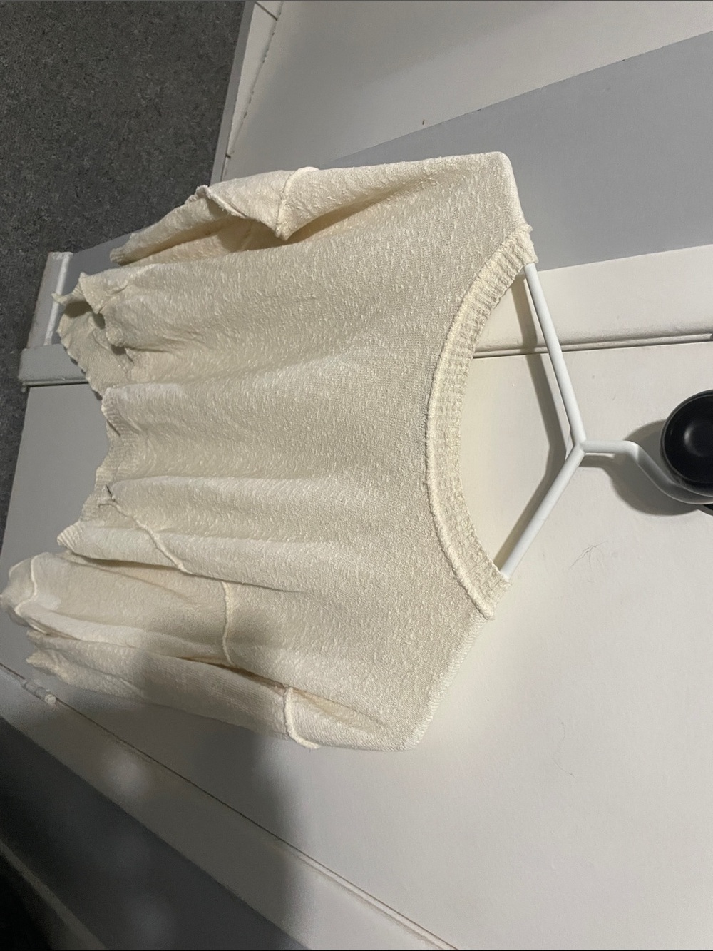 Cream Lightweight Ruffled Women's Sweater